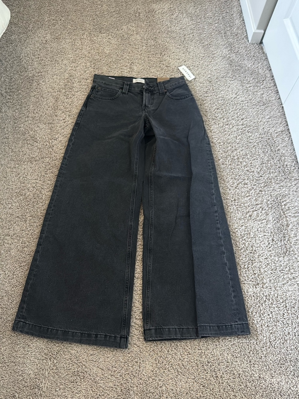 SLANE Women's Wide Leg Jeans in Black